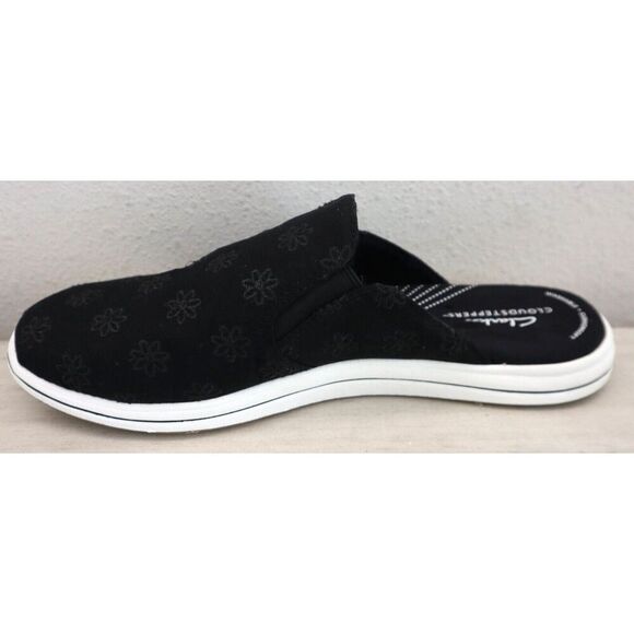 Cloudsteppers x Clarks Women's Sz 9.5M Black Floral Breeze Shore Slip-On Mules - Picture 7 of 13